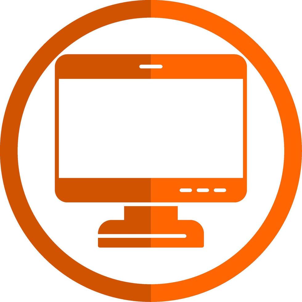 Secreen Glyph Orange Circle Icon vector