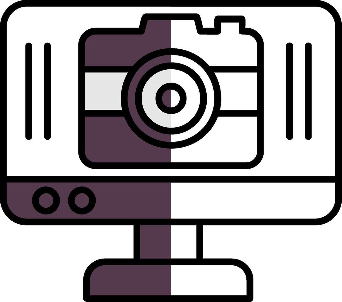 Camera Filled Half Cut Icon vector