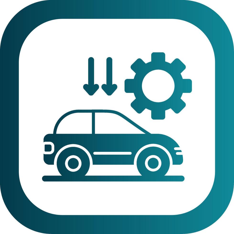 Car Settting Glyph Gradient Round Corner Icon vector