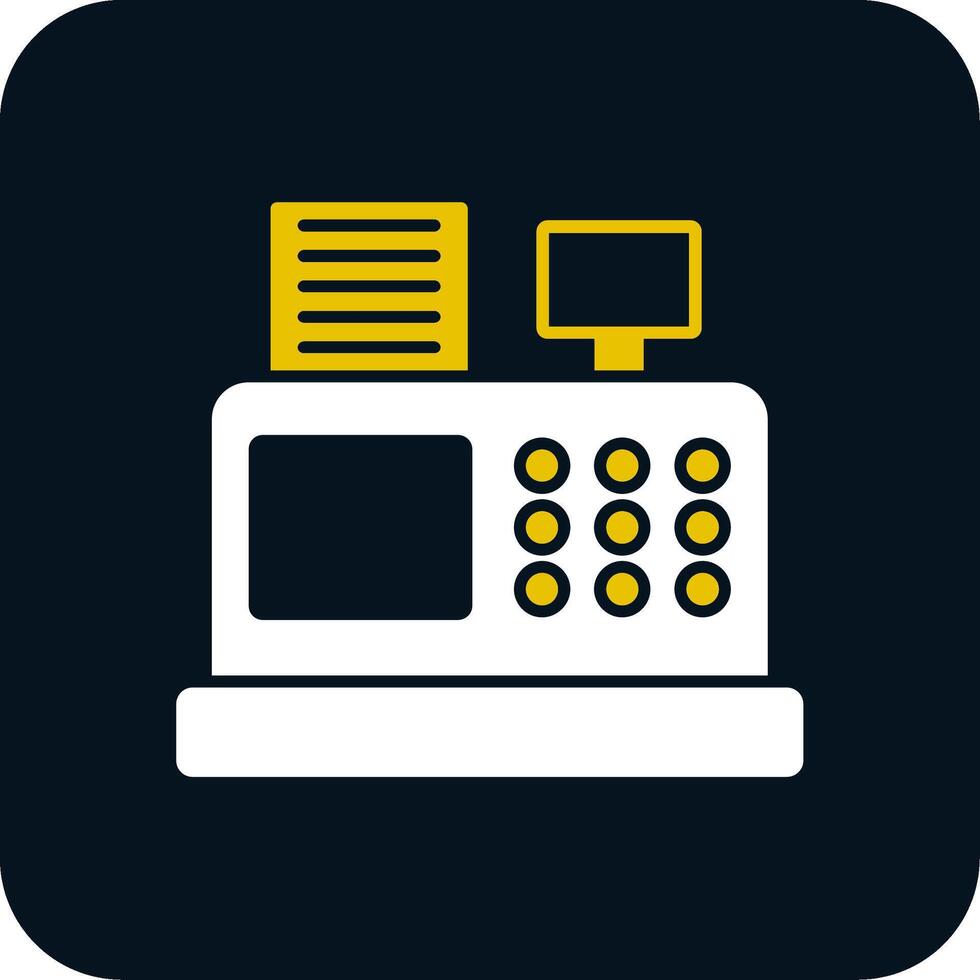 Cash Register Glyph Two Color Icon vector