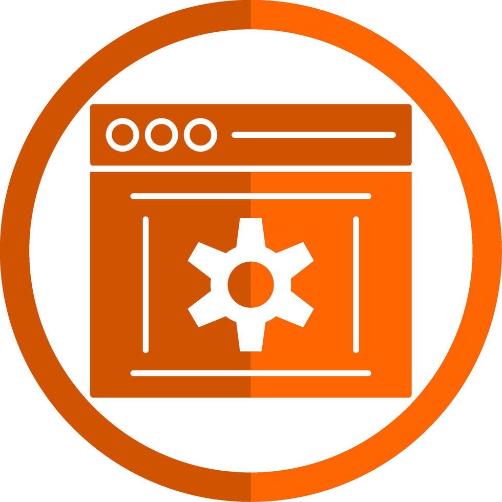 Optimization Glyph Orange Circle Icon vector