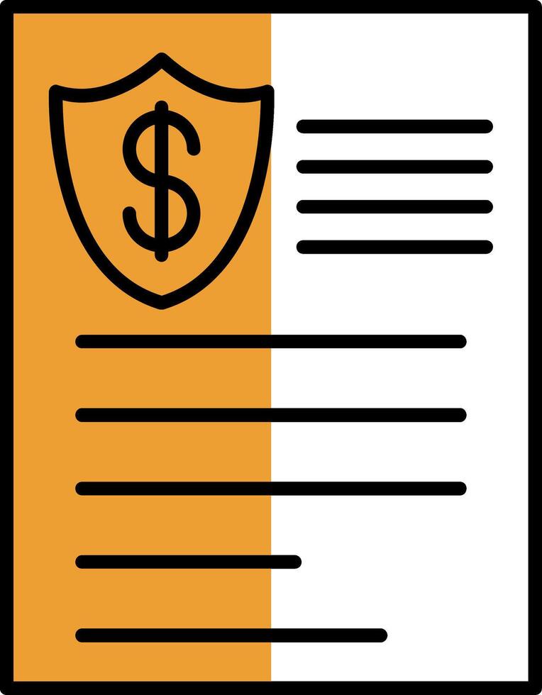Insurance Filled Half Cut Icon vector