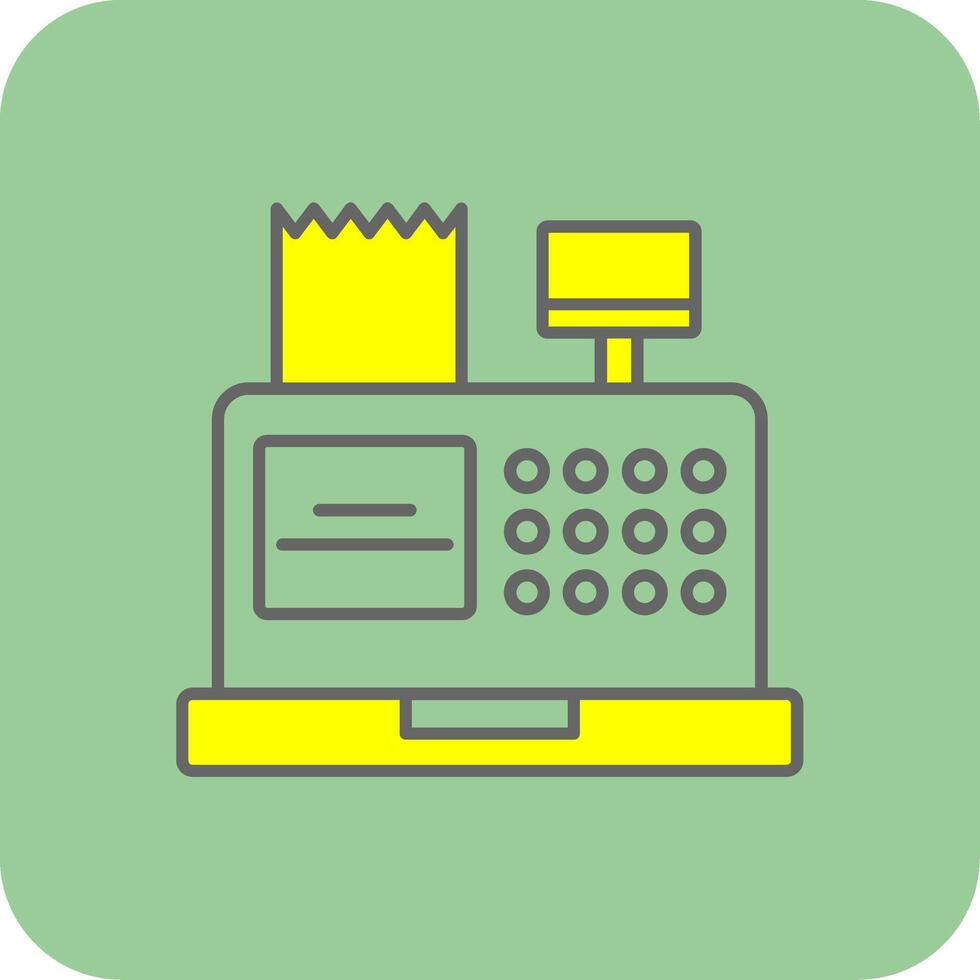 Cash Register Filled Yellow Icon vector