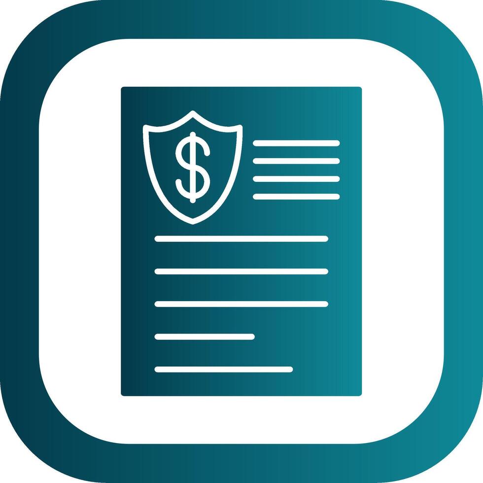 Insurance Glyph Gradient Round Corner Icon vector