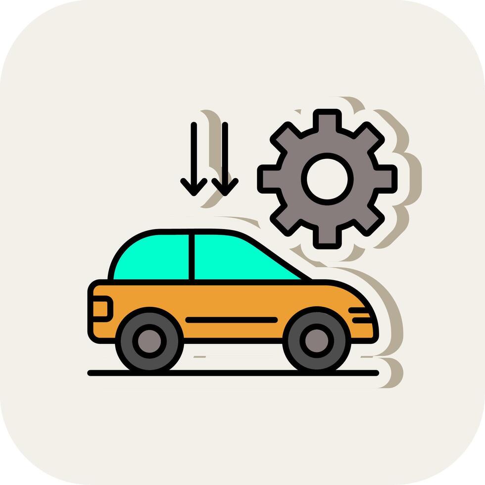 Car Settting Line Filled White Shadow Icon vector
