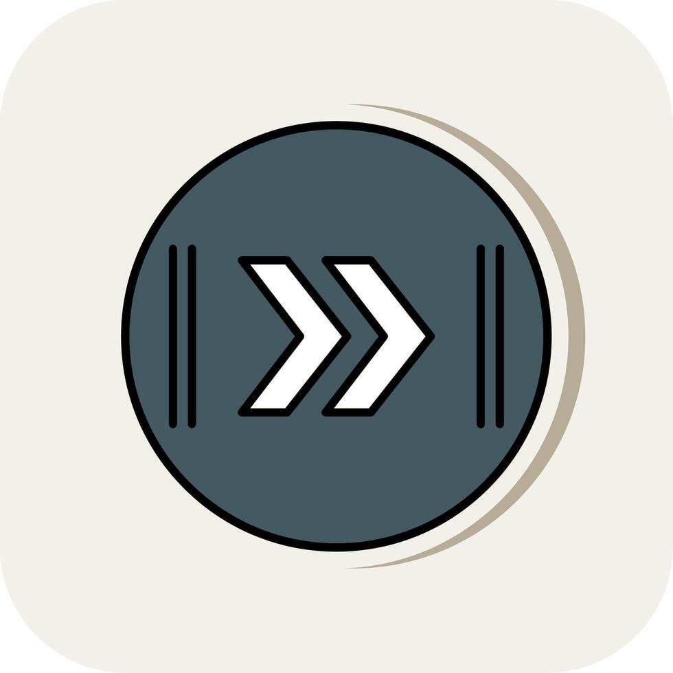 Fast Forward Line Filled White Shadow Icon vector