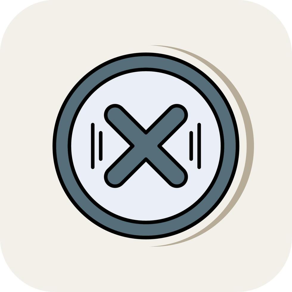 Cancel Line Filled White Shadow Icon vector