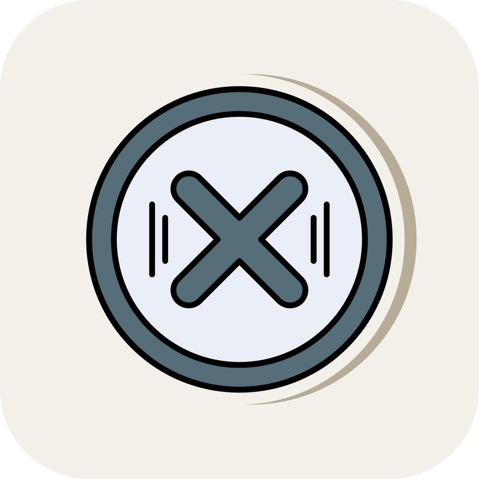 Cancel Line Filled White Shadow Icon vector