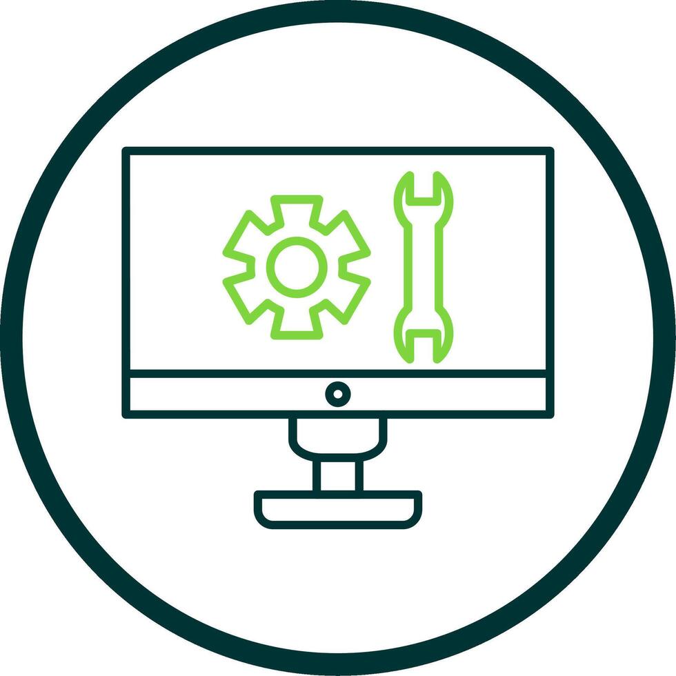 Technical Support Line Circle Icon vector