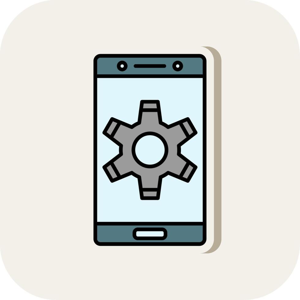 Setting Line Filled White Shadow Icon vector