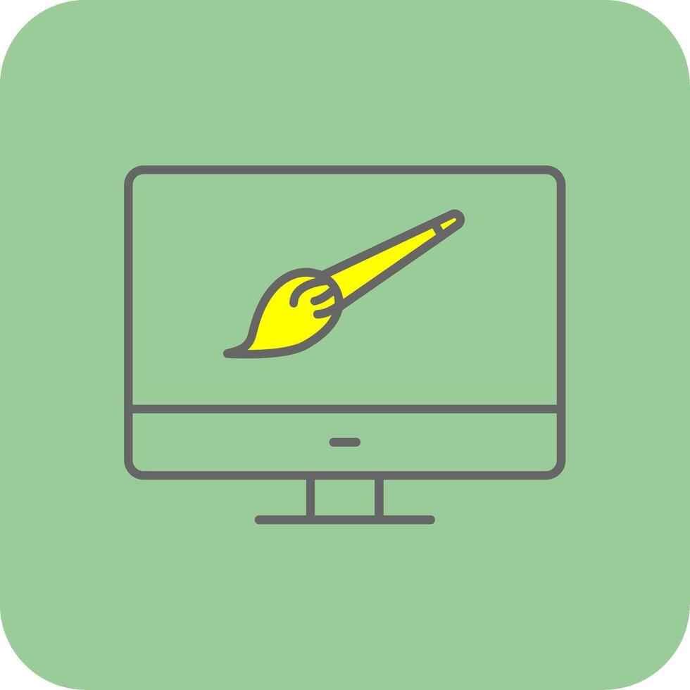 Brush Filled Yellow Icon vector