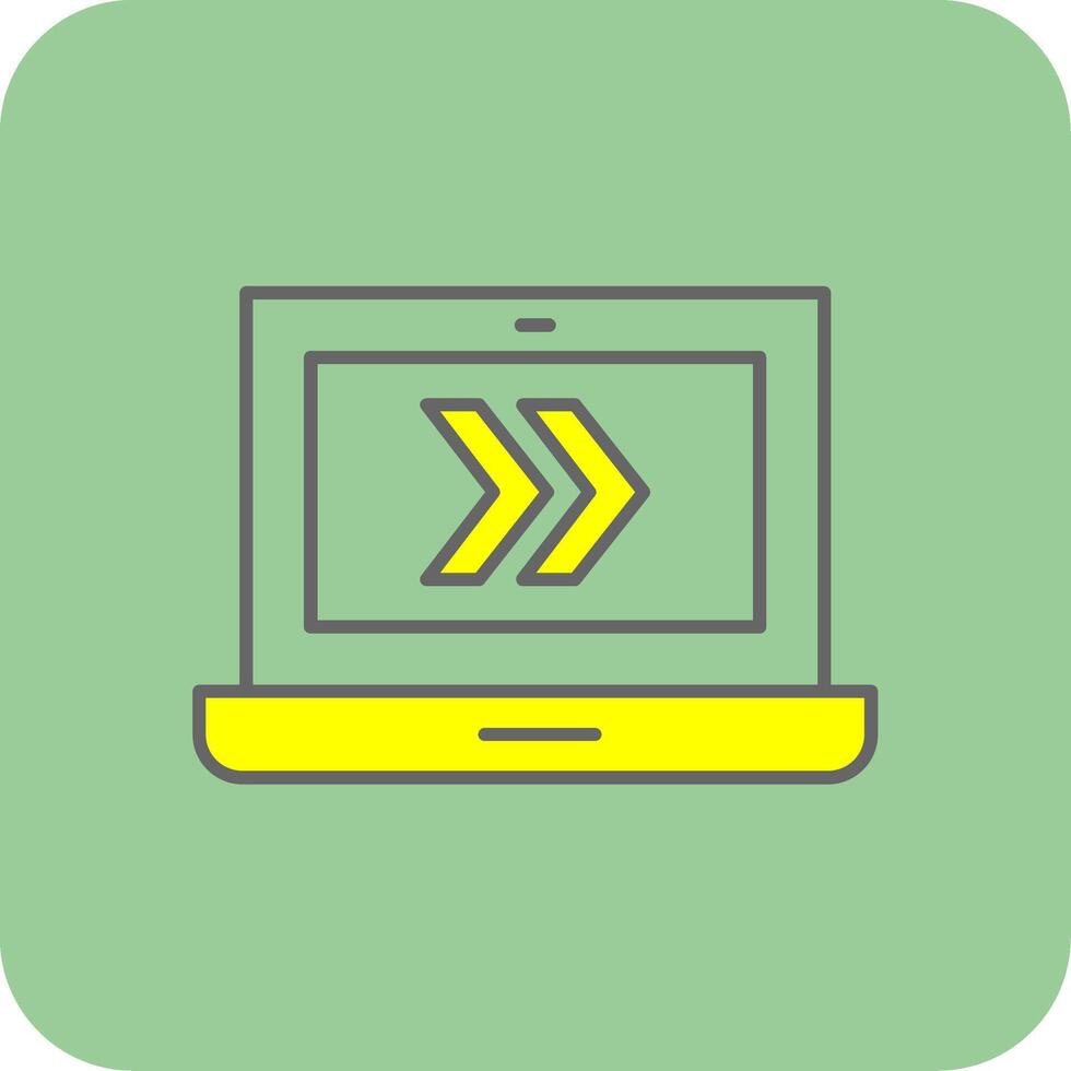 Fast Forward Filled Yellow Icon vector