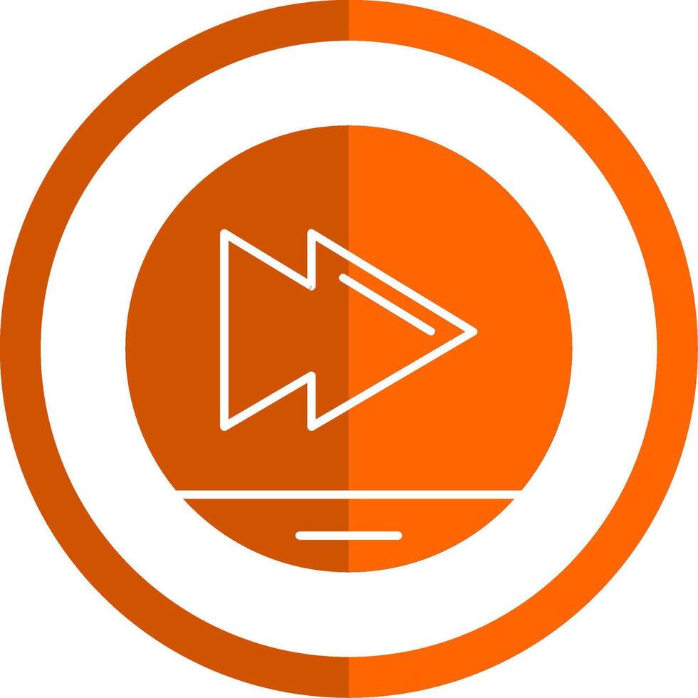 Skip Glyph Orange Circle Icon vector