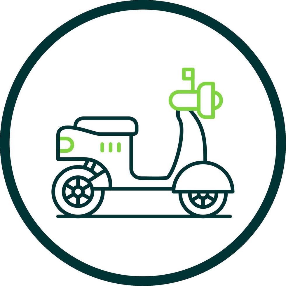 Scootie Line Circle Icon vector