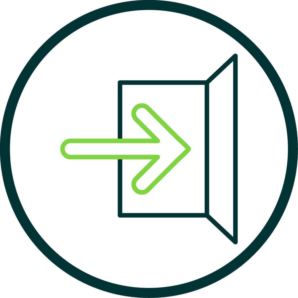 Sign In Line Circle Icon vector