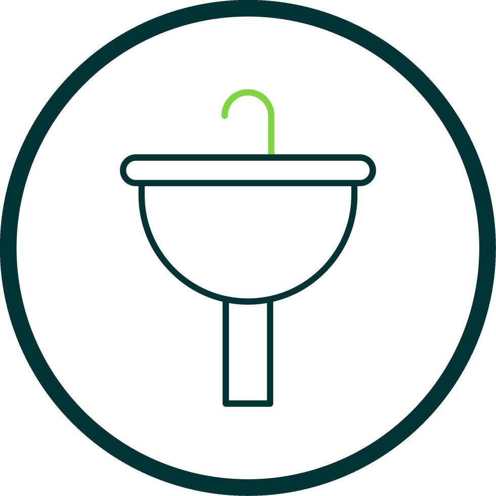 Sinking Line Circle Icon vector