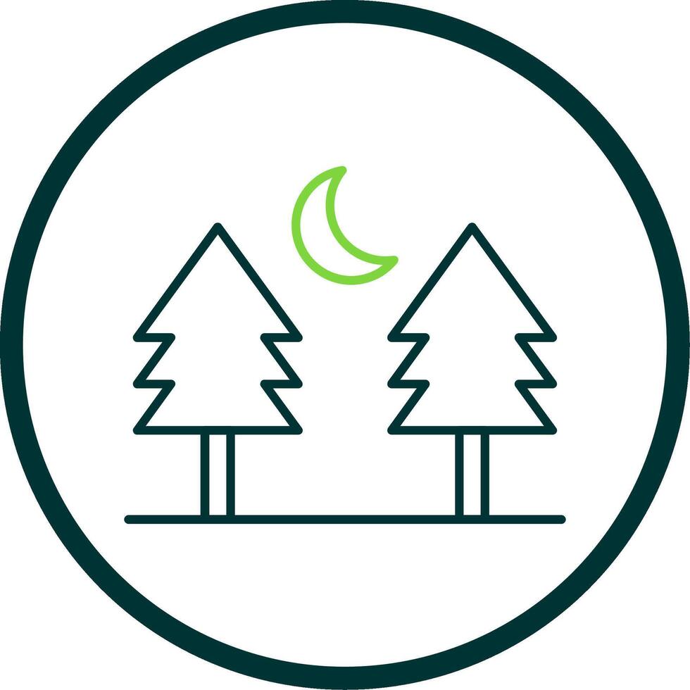 Pine tree Line Circle Icon vector