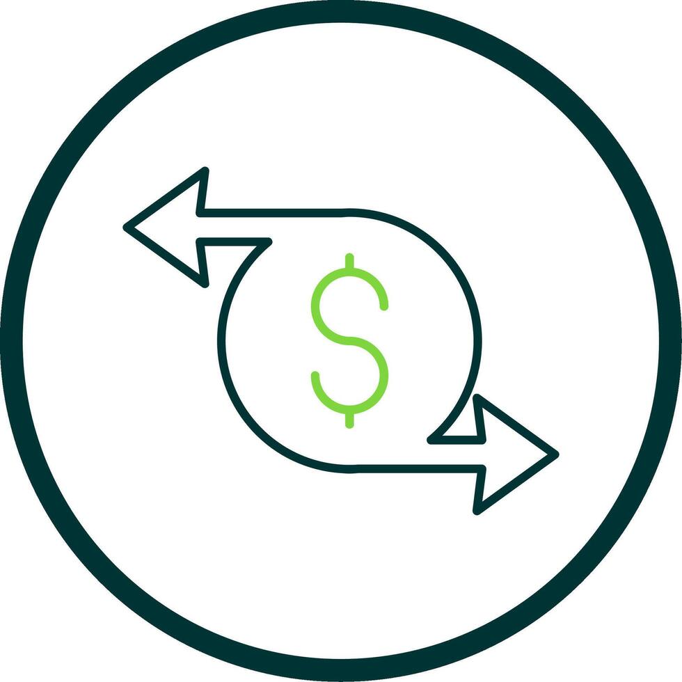 Money Transfer Line Circle Icon vector