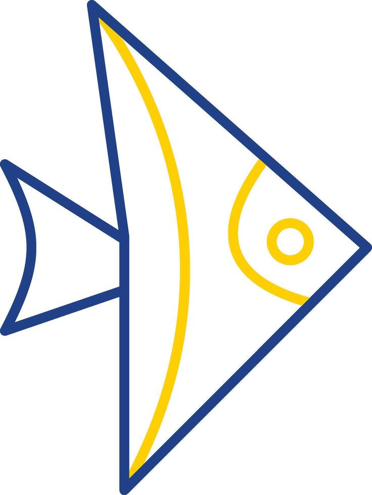 línea de pescado icono de dos colores vector