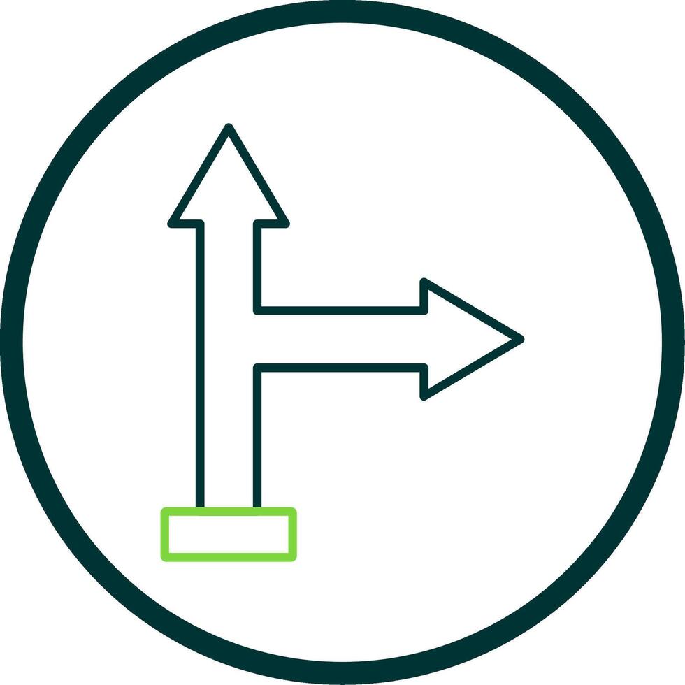 Go Right Line Circle Icon vector