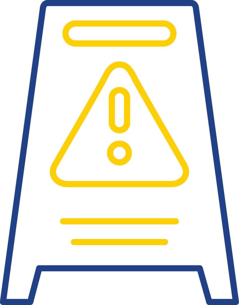 Hazard Sign Line Two Color Icon vector