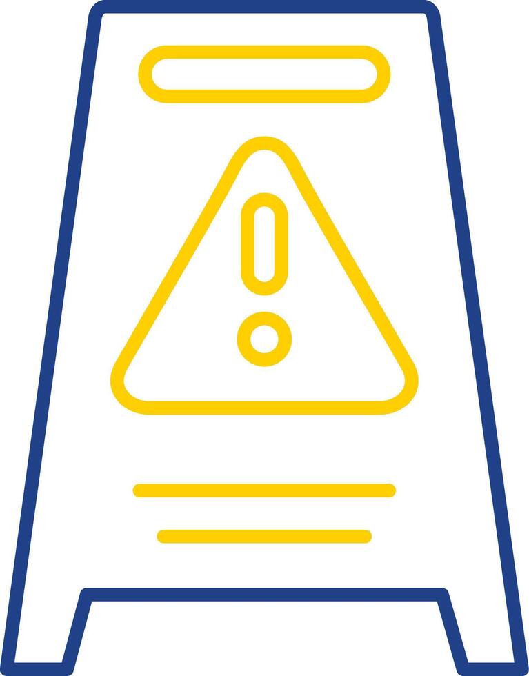 Hazard Sign Line Two Color Icon vector