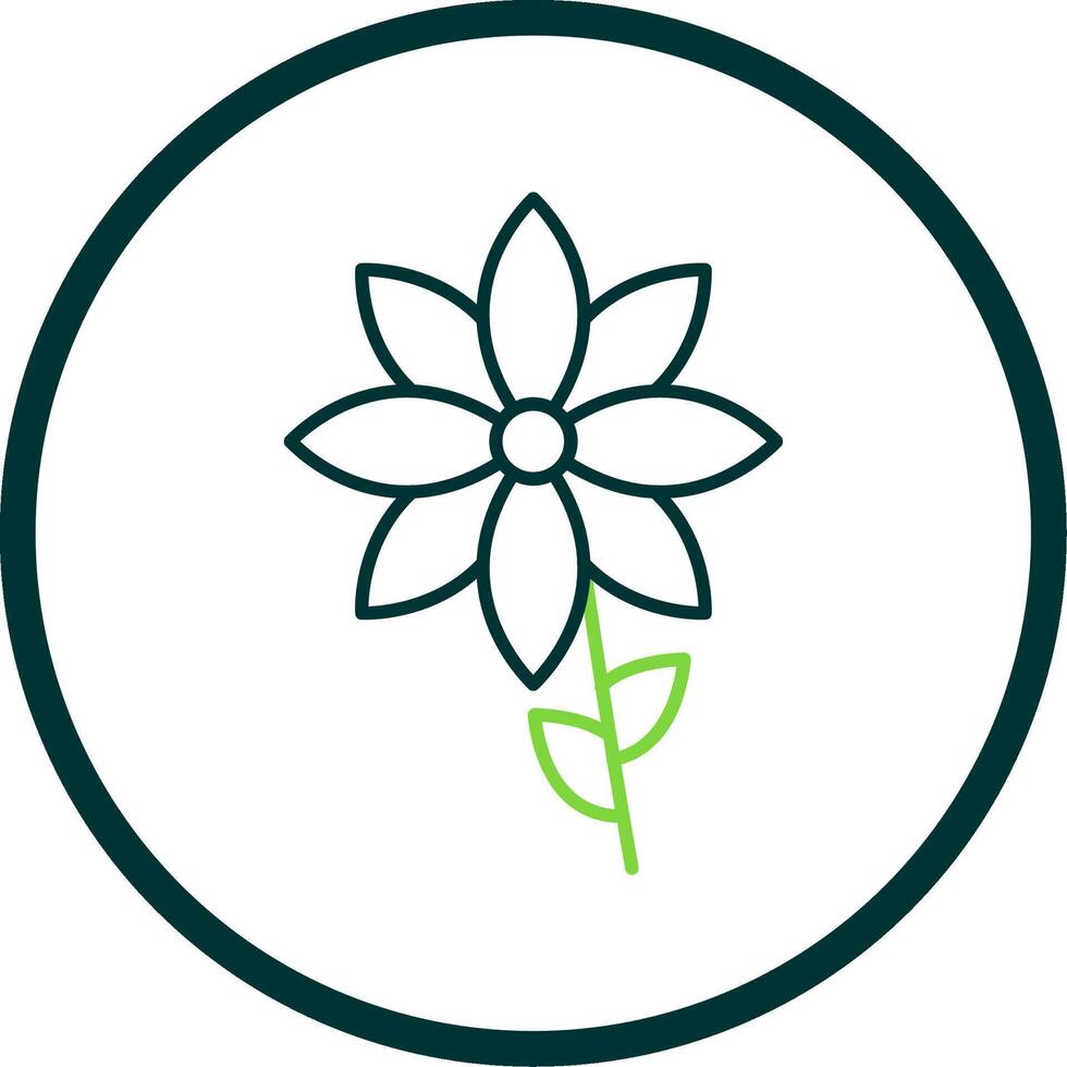 Flower Line Circle Icon vector