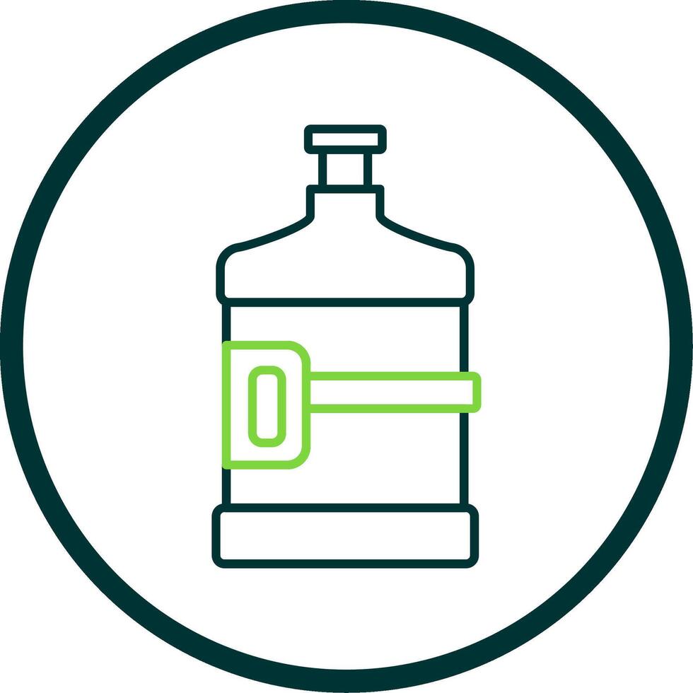 Water Flask Line Circle Icon vector