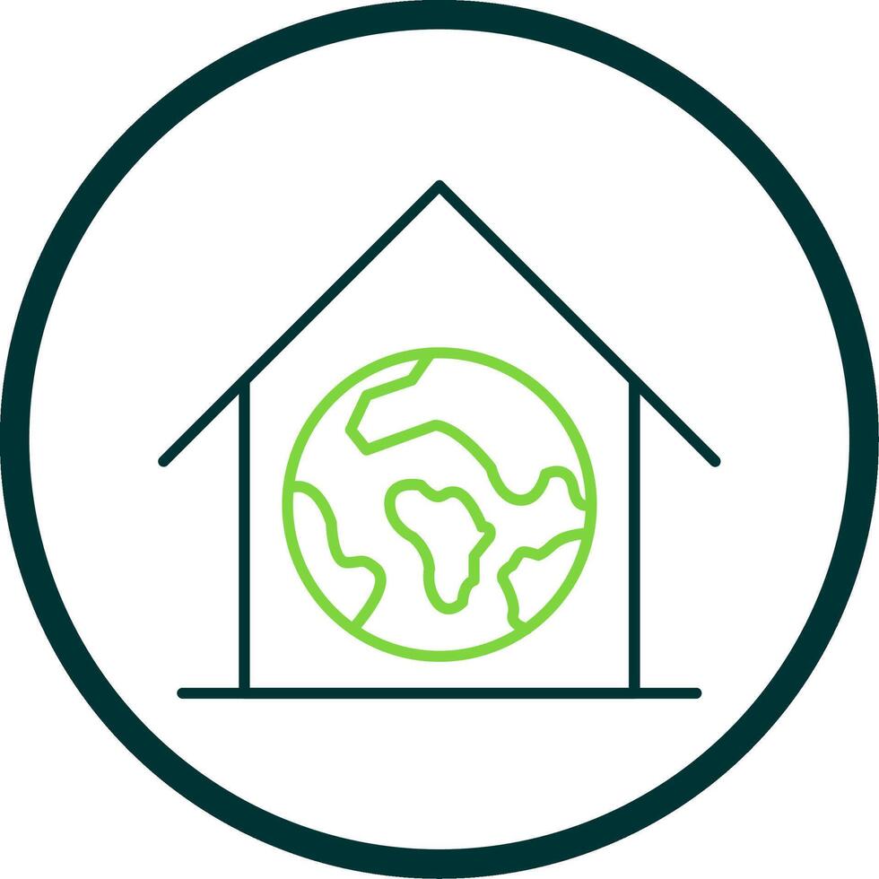 Greenhouse Line Circle Icon vector