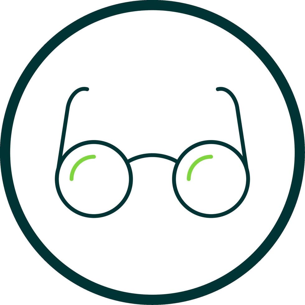 Eyeglasses Line Circle Icon vector