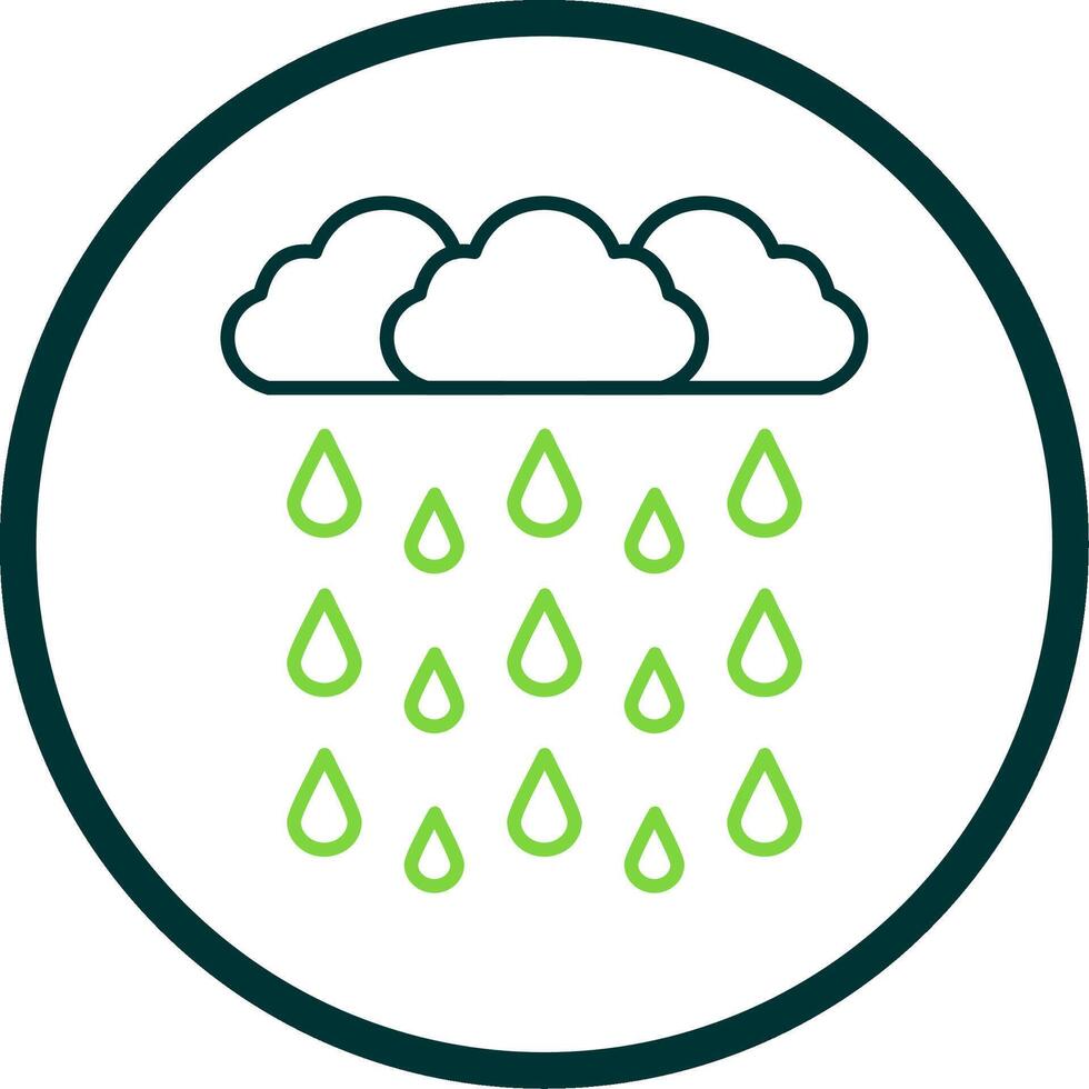 pesado lluvia línea circulo icono vector