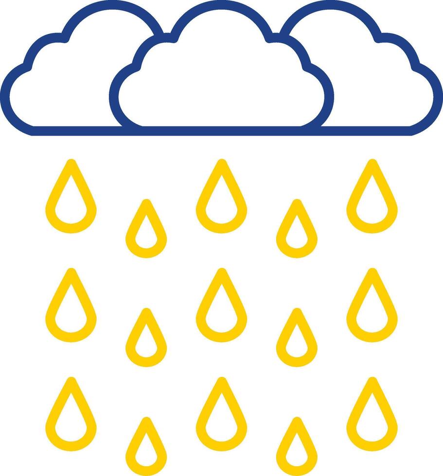 Heavy Rain Line Two Color Icon vector