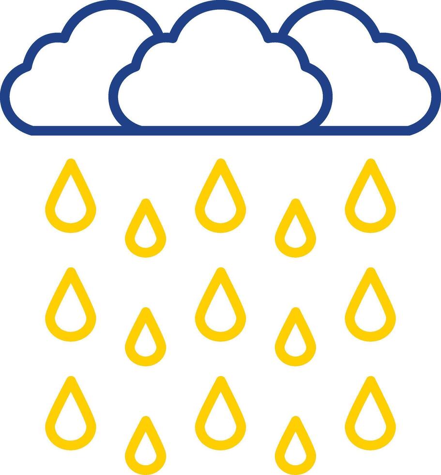 icono de dos colores de línea de lluvia intensa vector