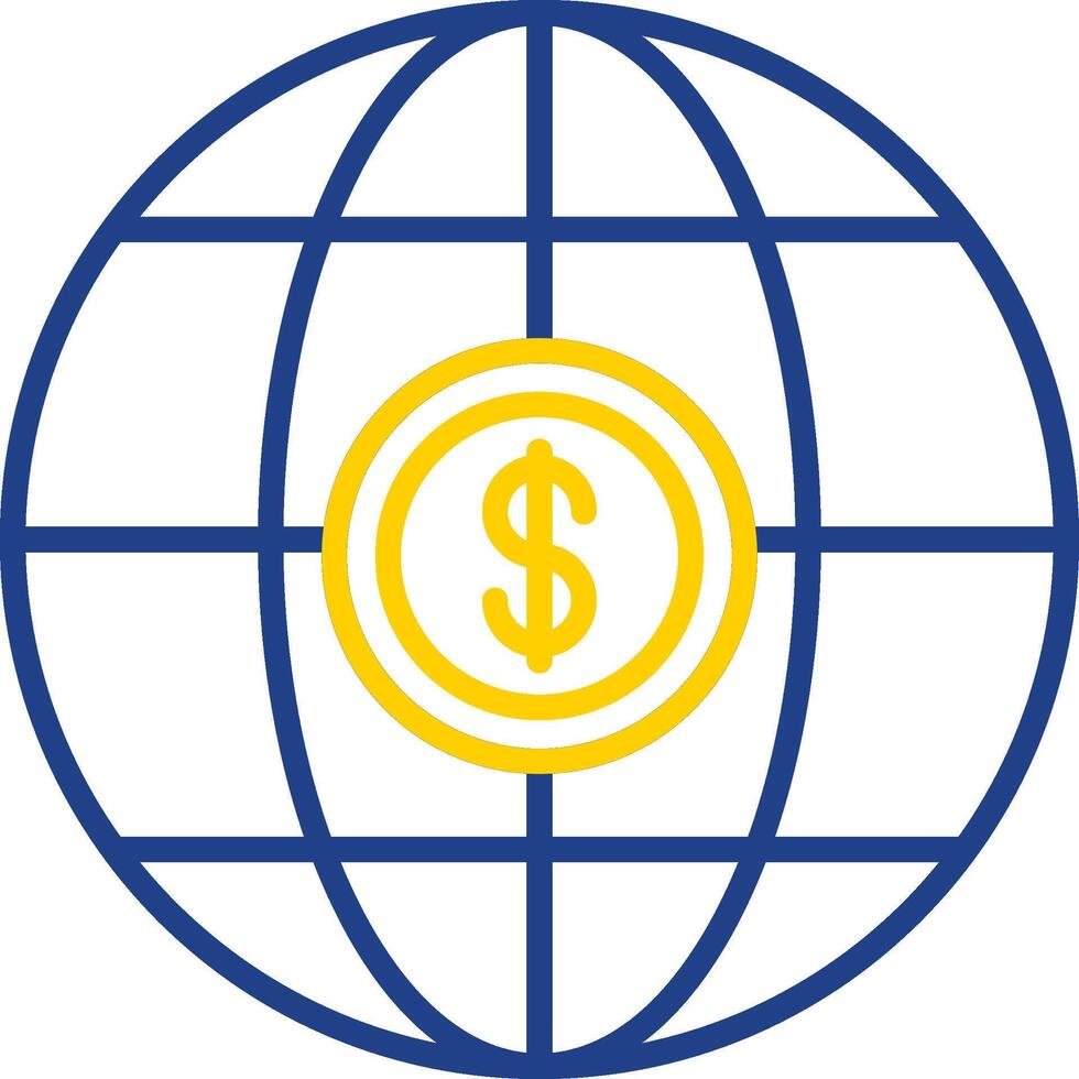 International Business Line Two Color Icon vector