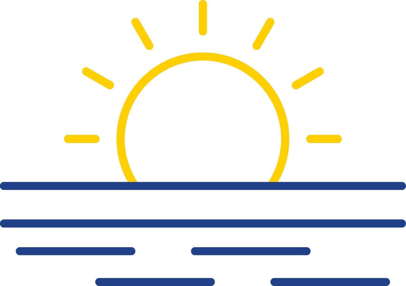 Ramadan Sunrise Line Two Color Icon vector