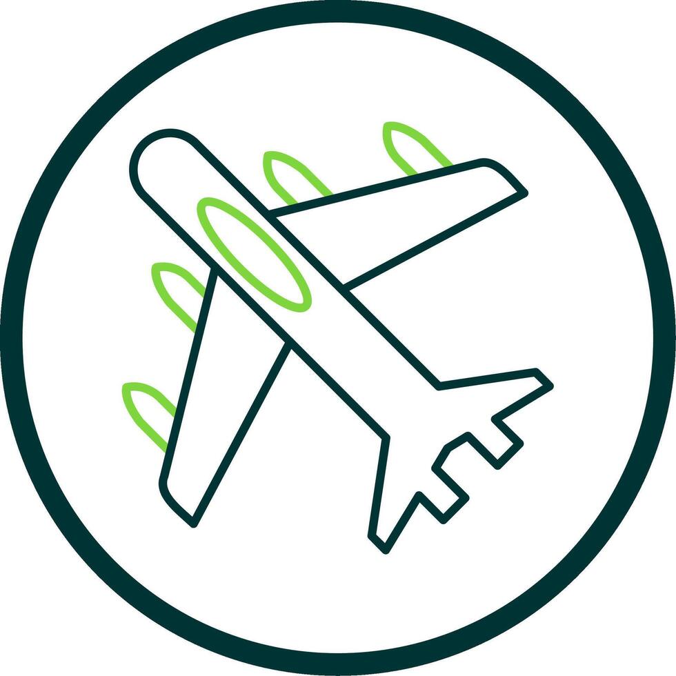 Jet Plane Line Circle Icon vector