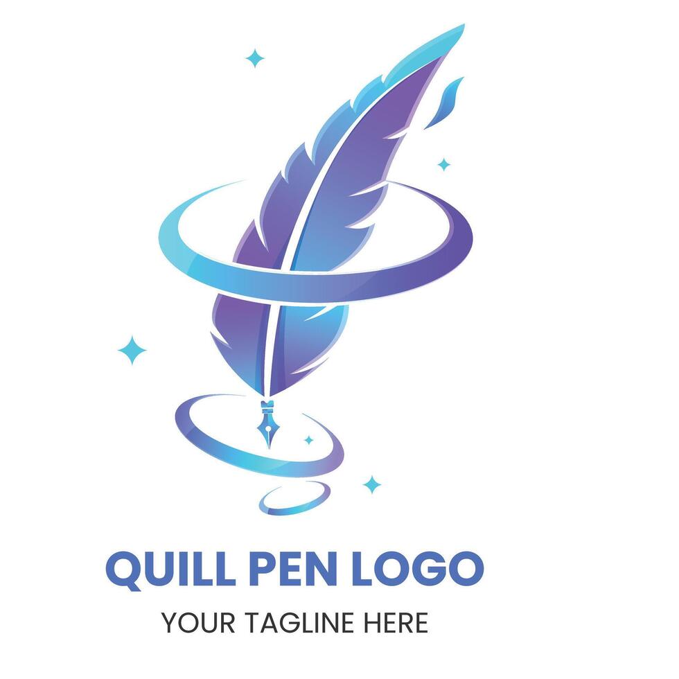 letter L logo and quill .combination of letter L and quill .perfect for logos of legal consultants, lawyers, and more vector