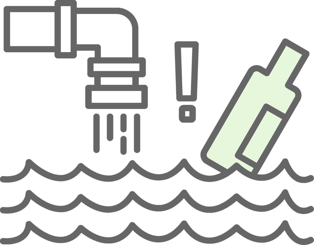 Water Pollution Fillay Icon vector