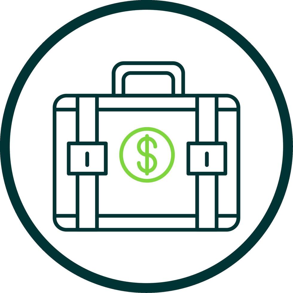 Suitcase Line Circle Icon vector