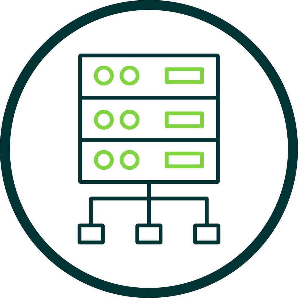 Structured Data Line Circle Icon vector