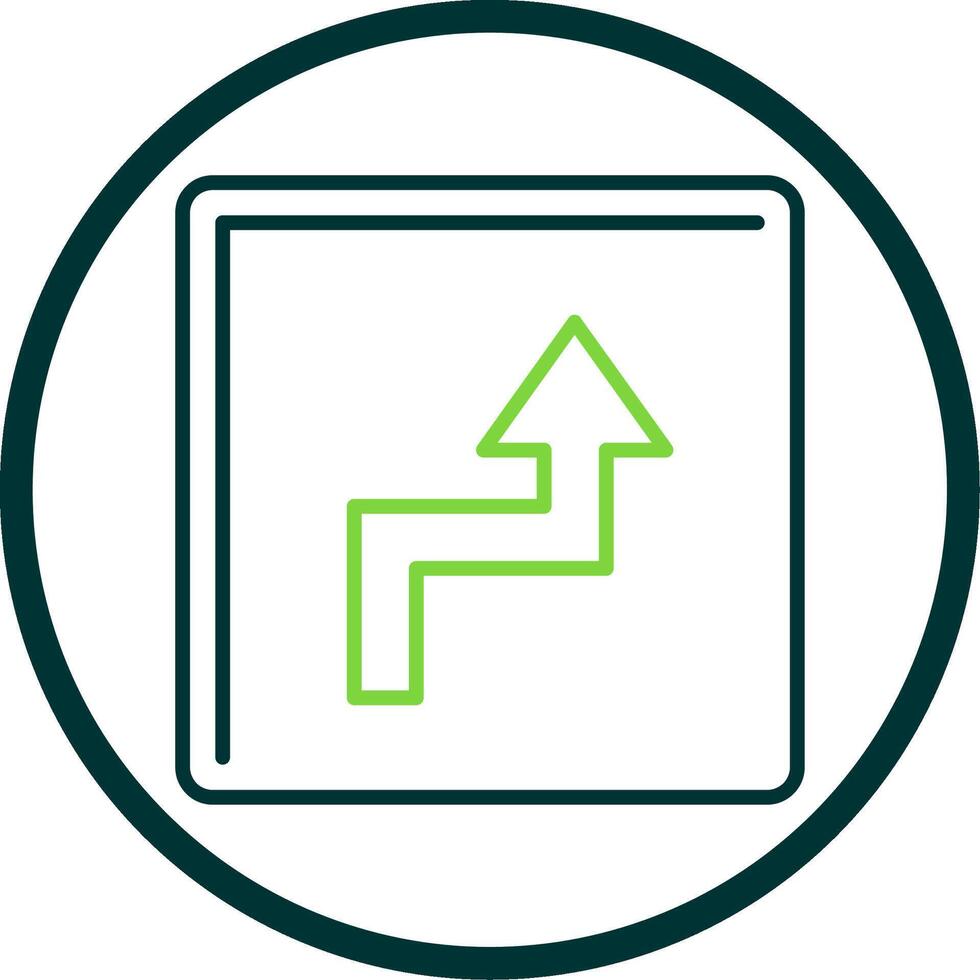 Zigzag Arrow Line Circle Icon vector