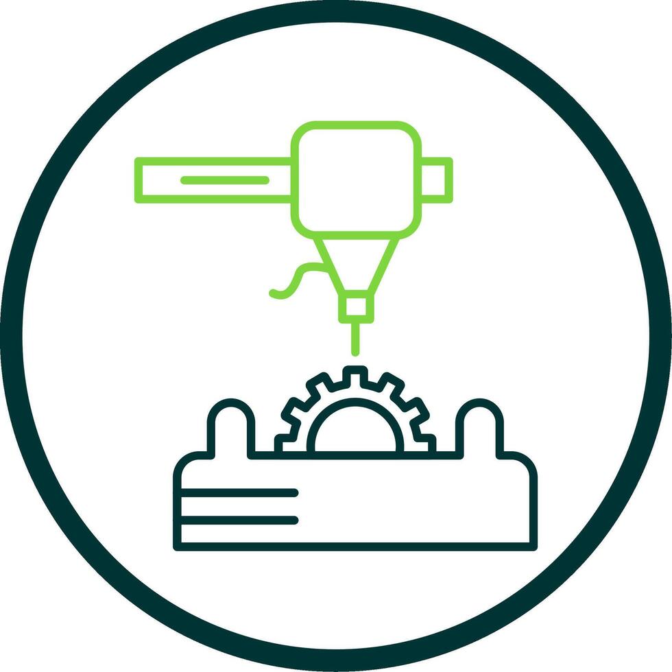 3d Printer Line Circle Icon vector