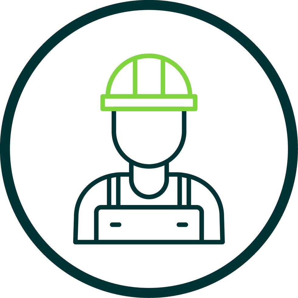 Worker Line Circle Icon vector