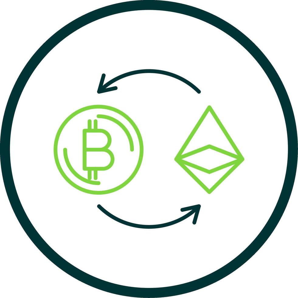 Ethereum Line Circle Icon vector