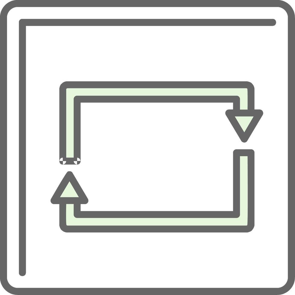Rectangular Arrow Fillay Icon vector