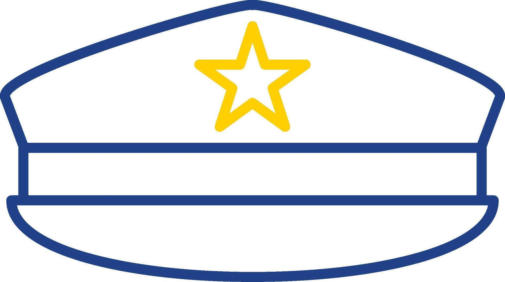 Military Hat Line Two Color Icon vector
