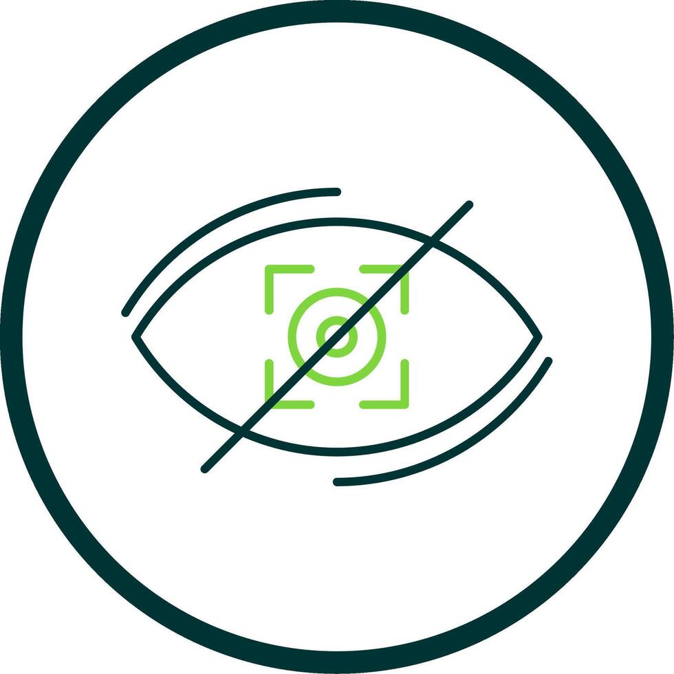 Visibility Off Line Circle Icon vector