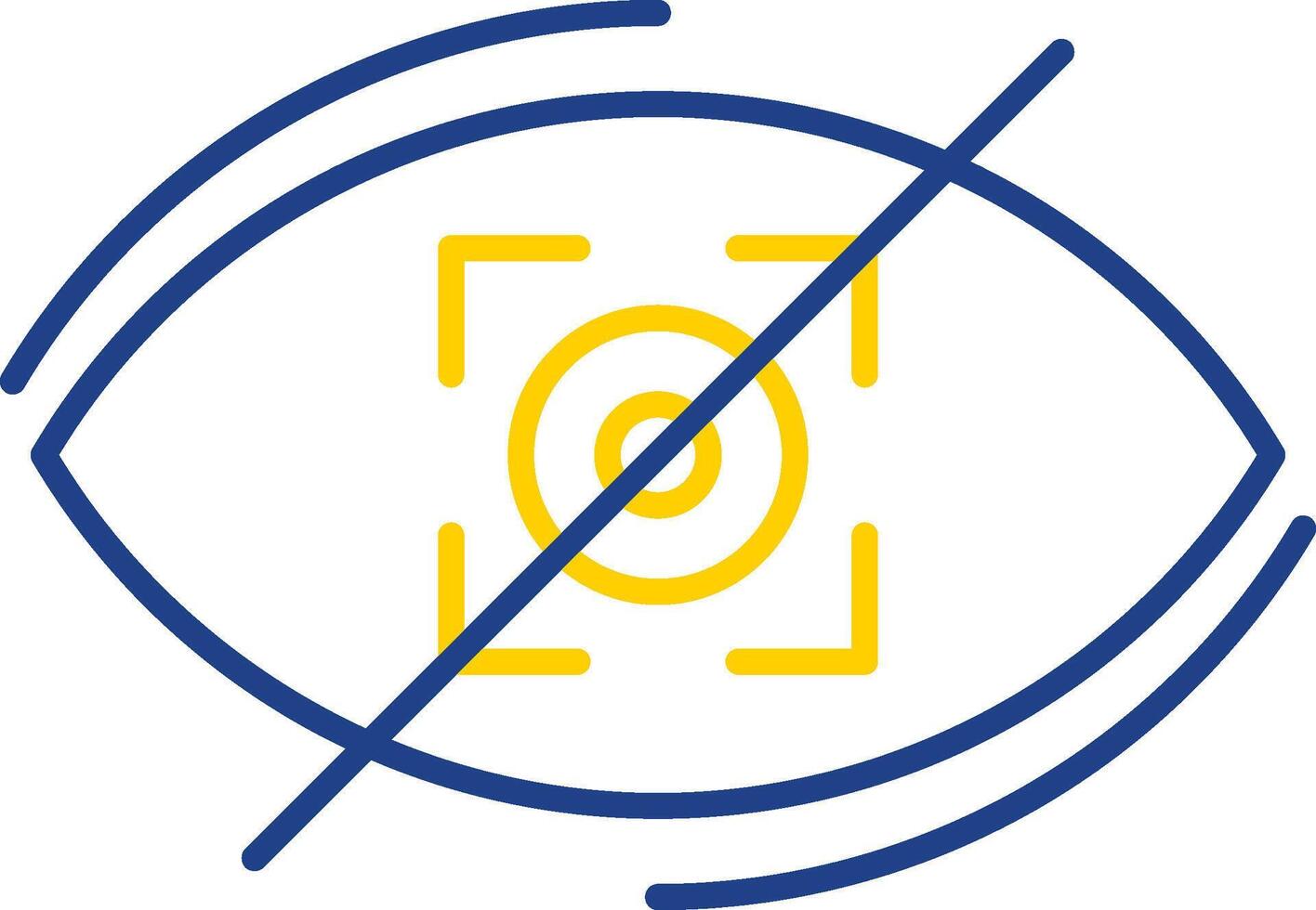 Visibility Off Line Two Color Icon vector