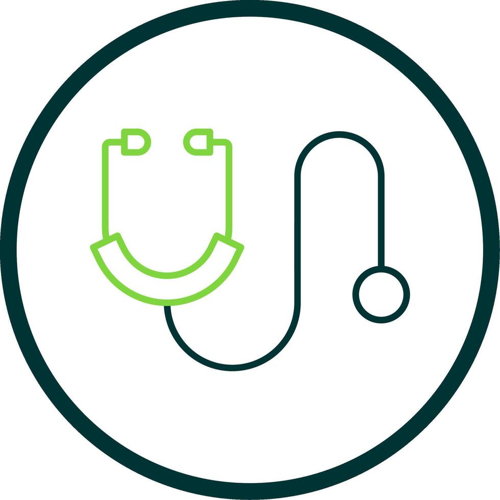 Stethoscope Line Circle Icon vector