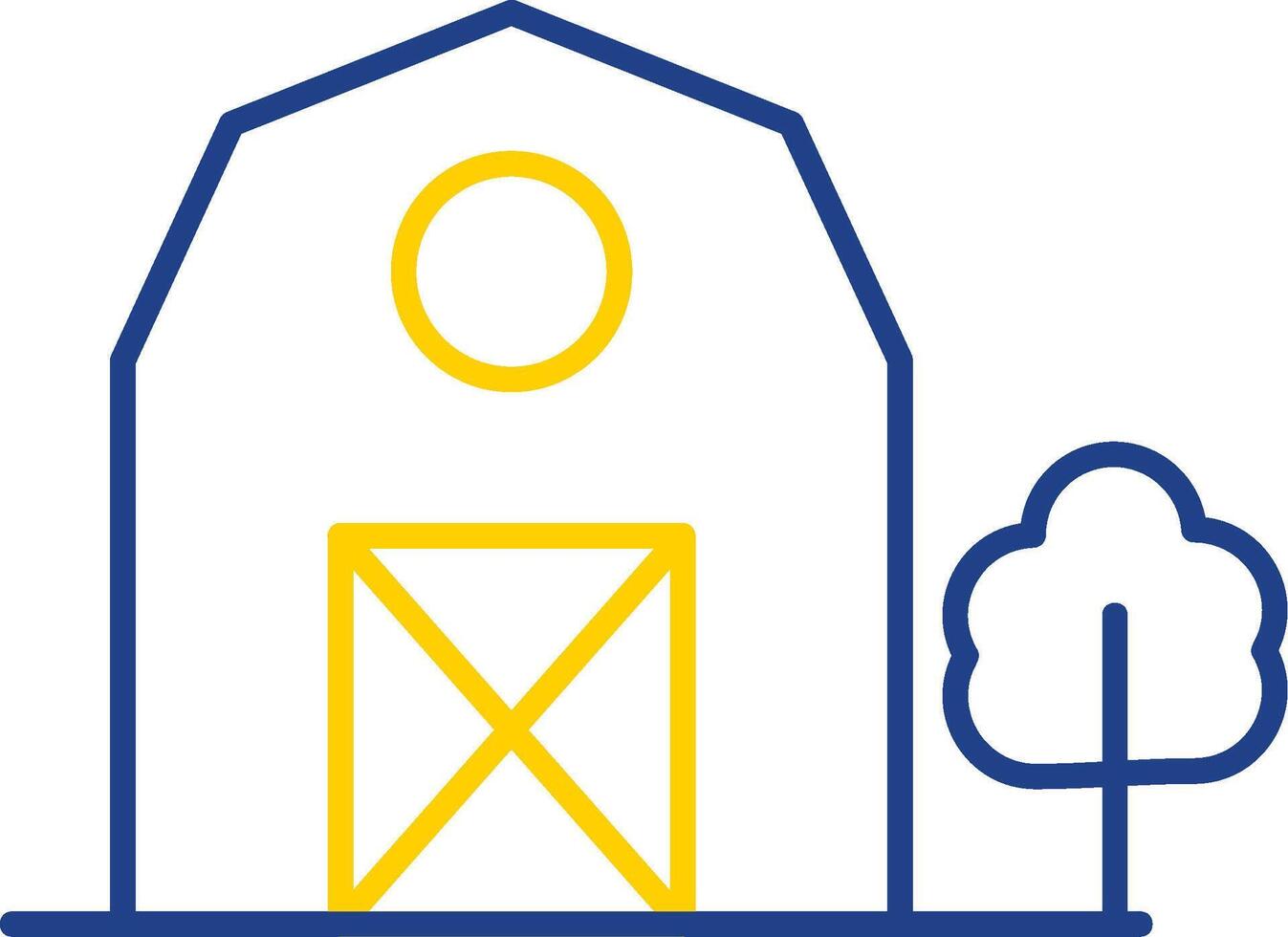 Barn Line Two Color Icon vector